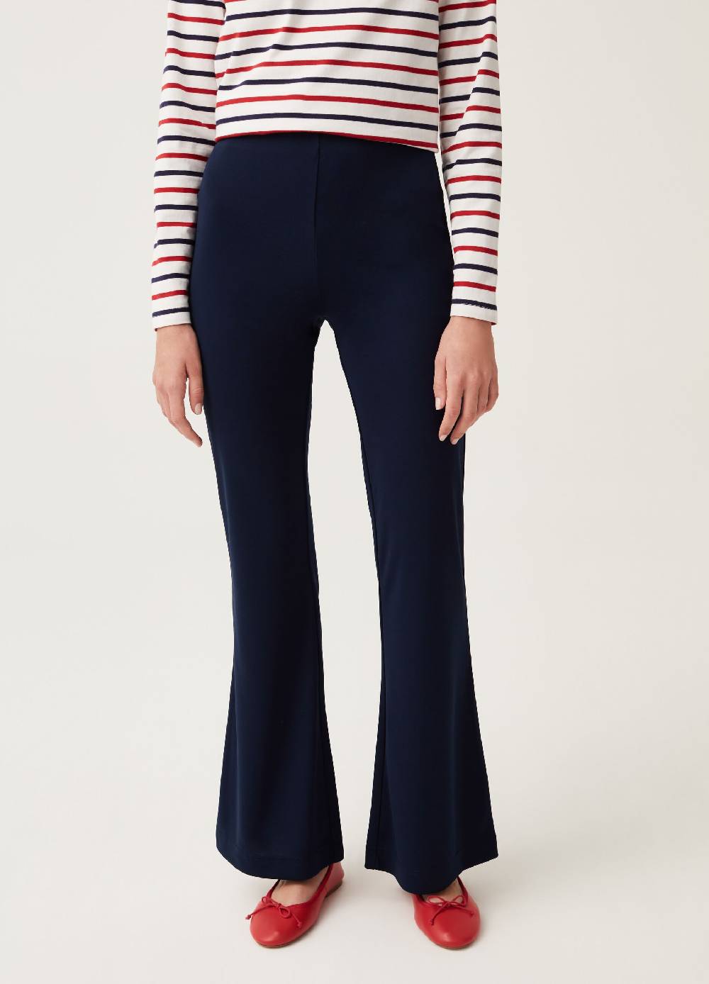 Ovs Pantaloni flare fit tinta unita Vendita Calda