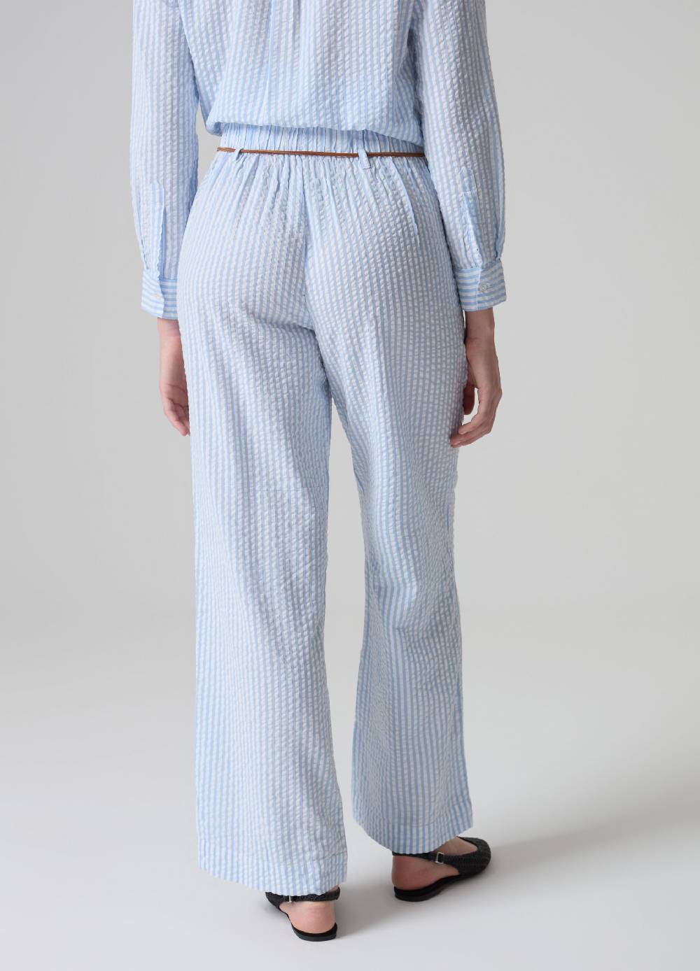 Ovs Pantaloni in seersucker a righe con cintura I Più Venduti