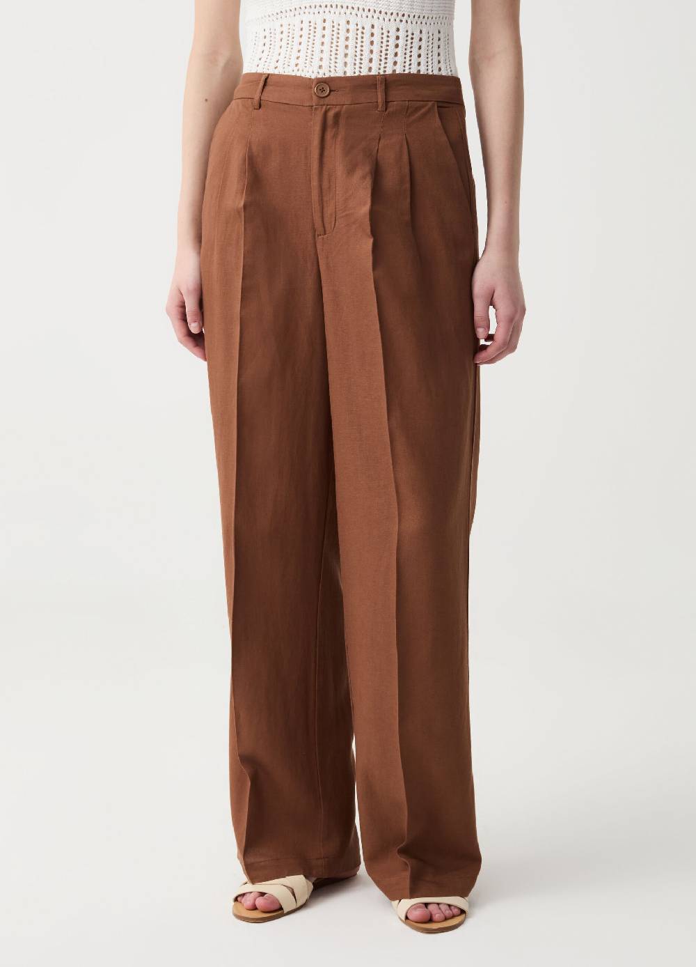 Ovs Pantalone wide leg con pinces Nuova