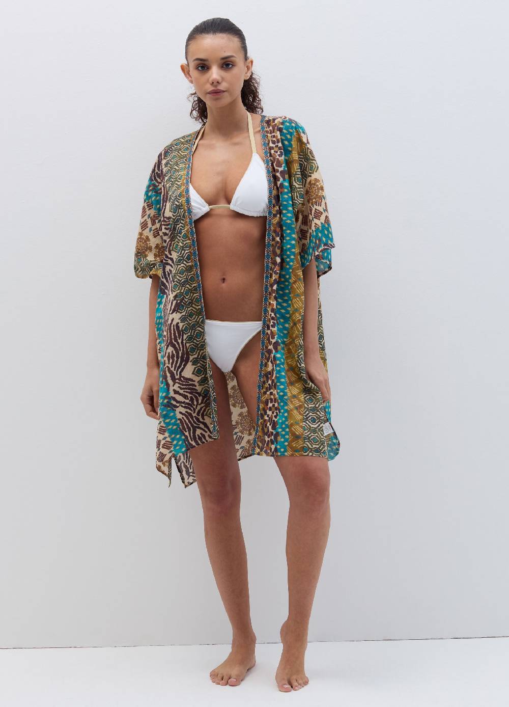 Ovs Kimono aperto copri costume stampa esotica Vendita