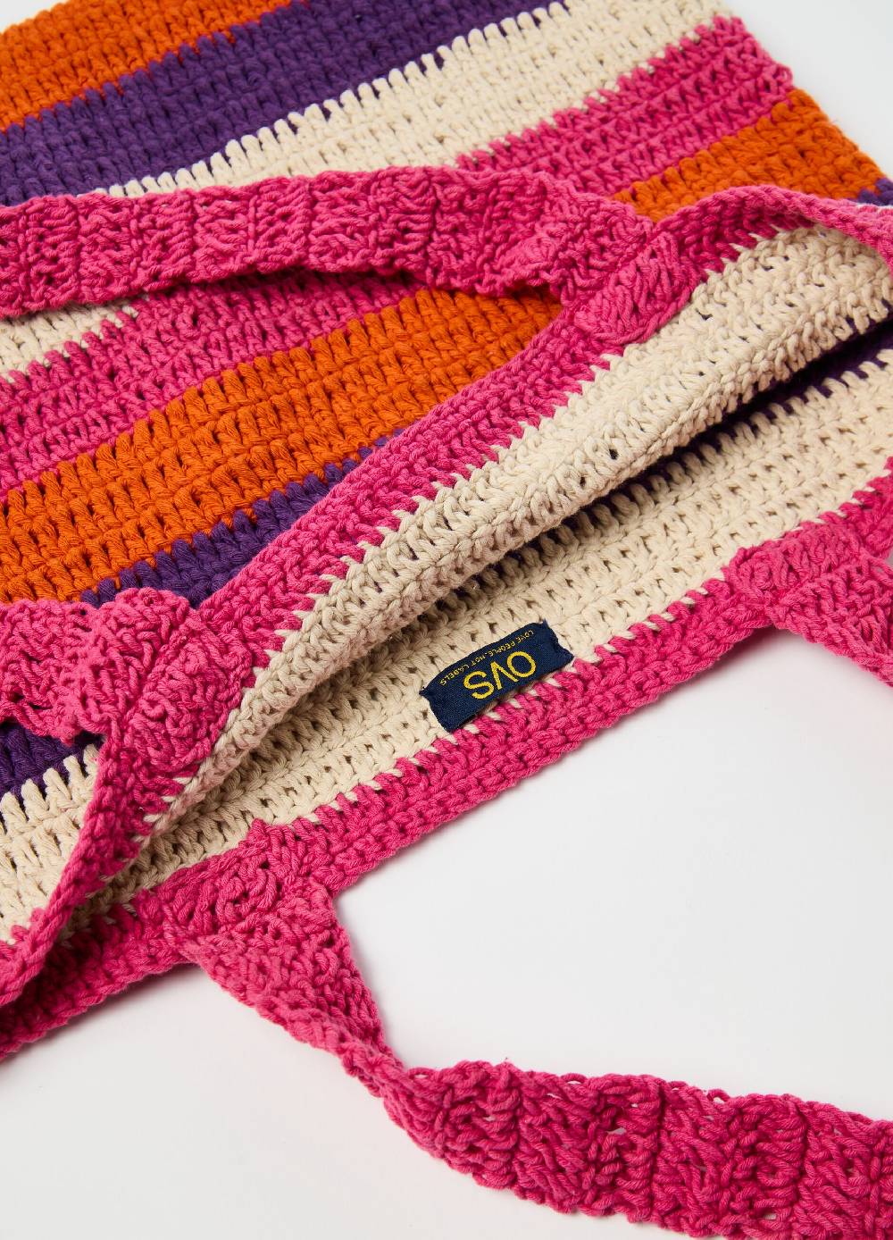 Ovs Borsa con lavorazione crochet a righe Shopping Online