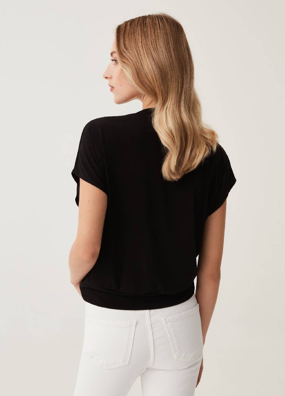 Ovs Maglia in crêpe con scollo a V e nodo In Vendita