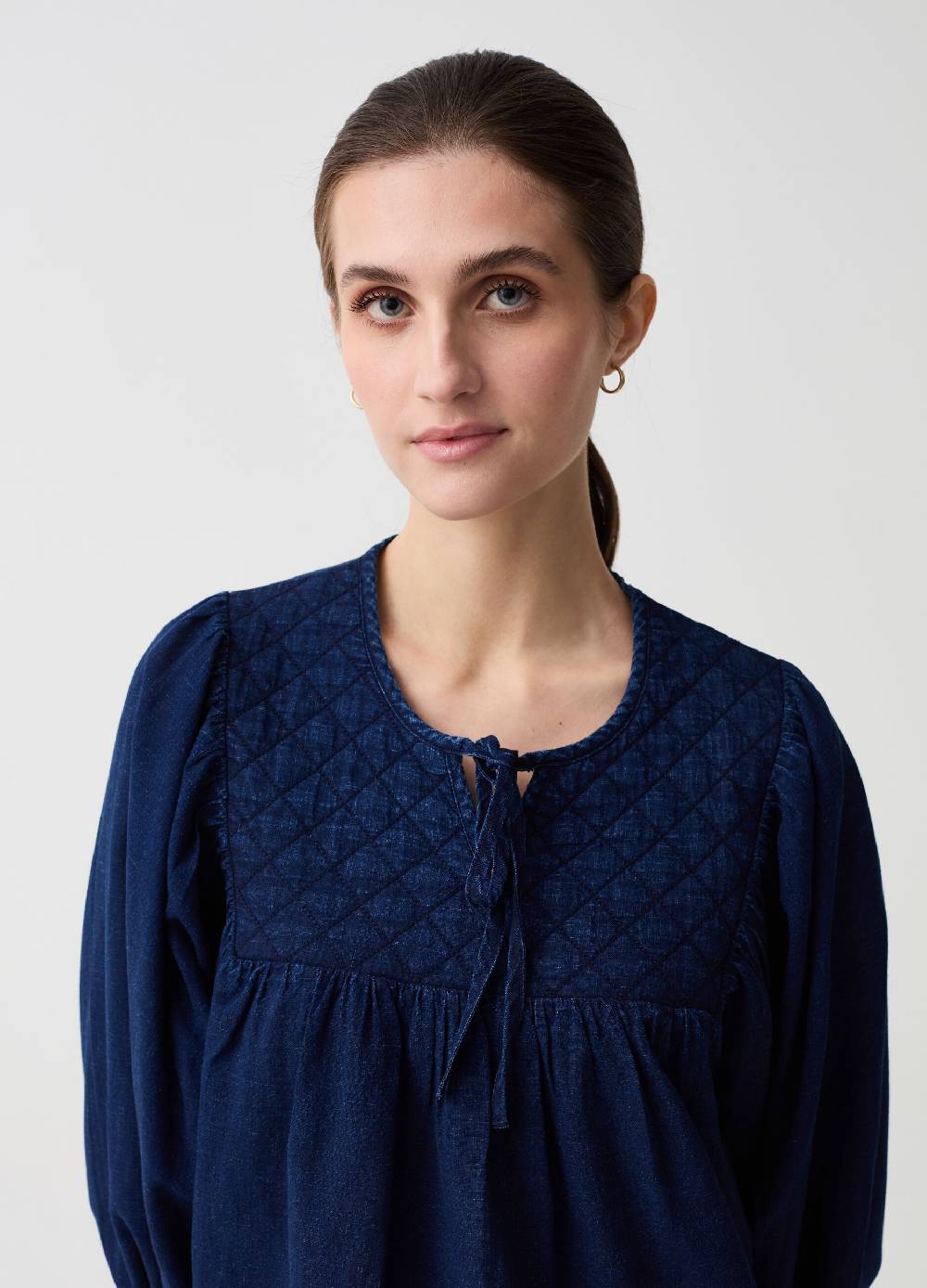 Ovs Blusa in denim con ricamo a rombi I Più Venduti