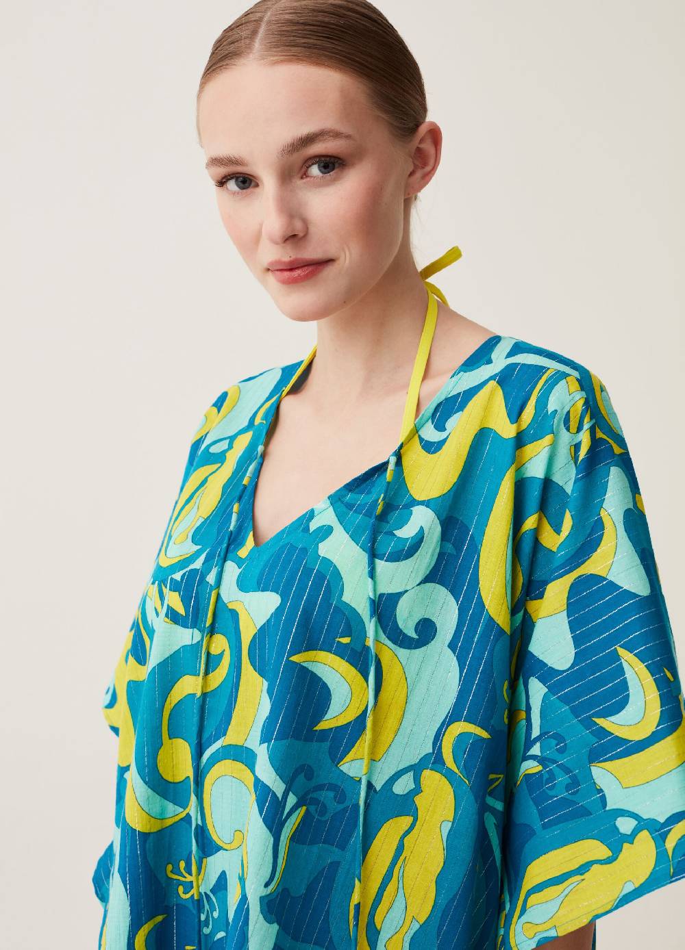 Ovs Poncho copri costume con stampa all-over Moda