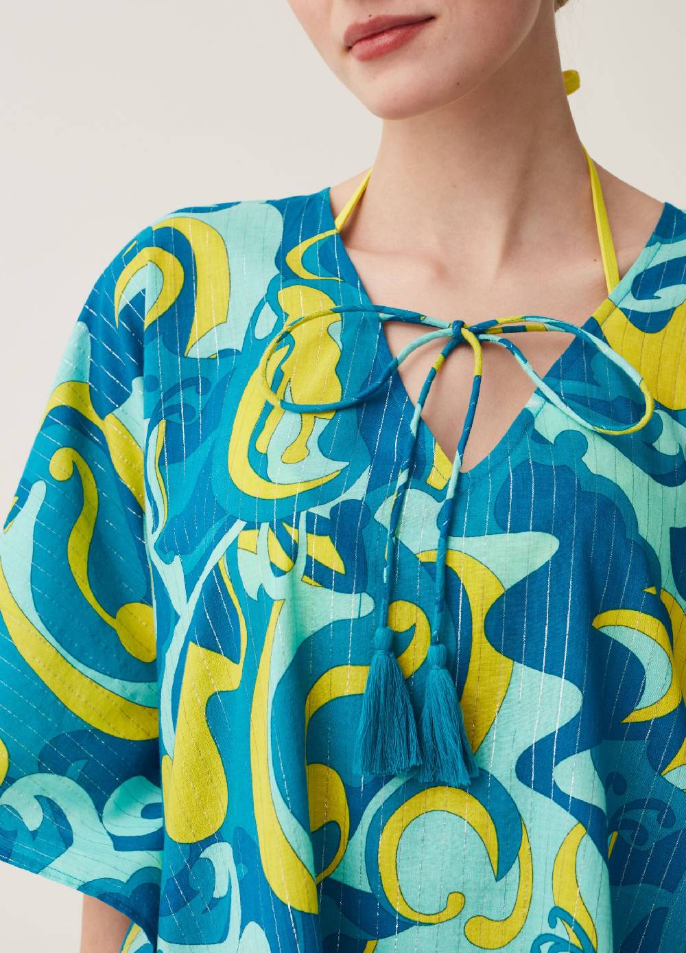 Ovs Poncho copri costume con stampa all-over Moda