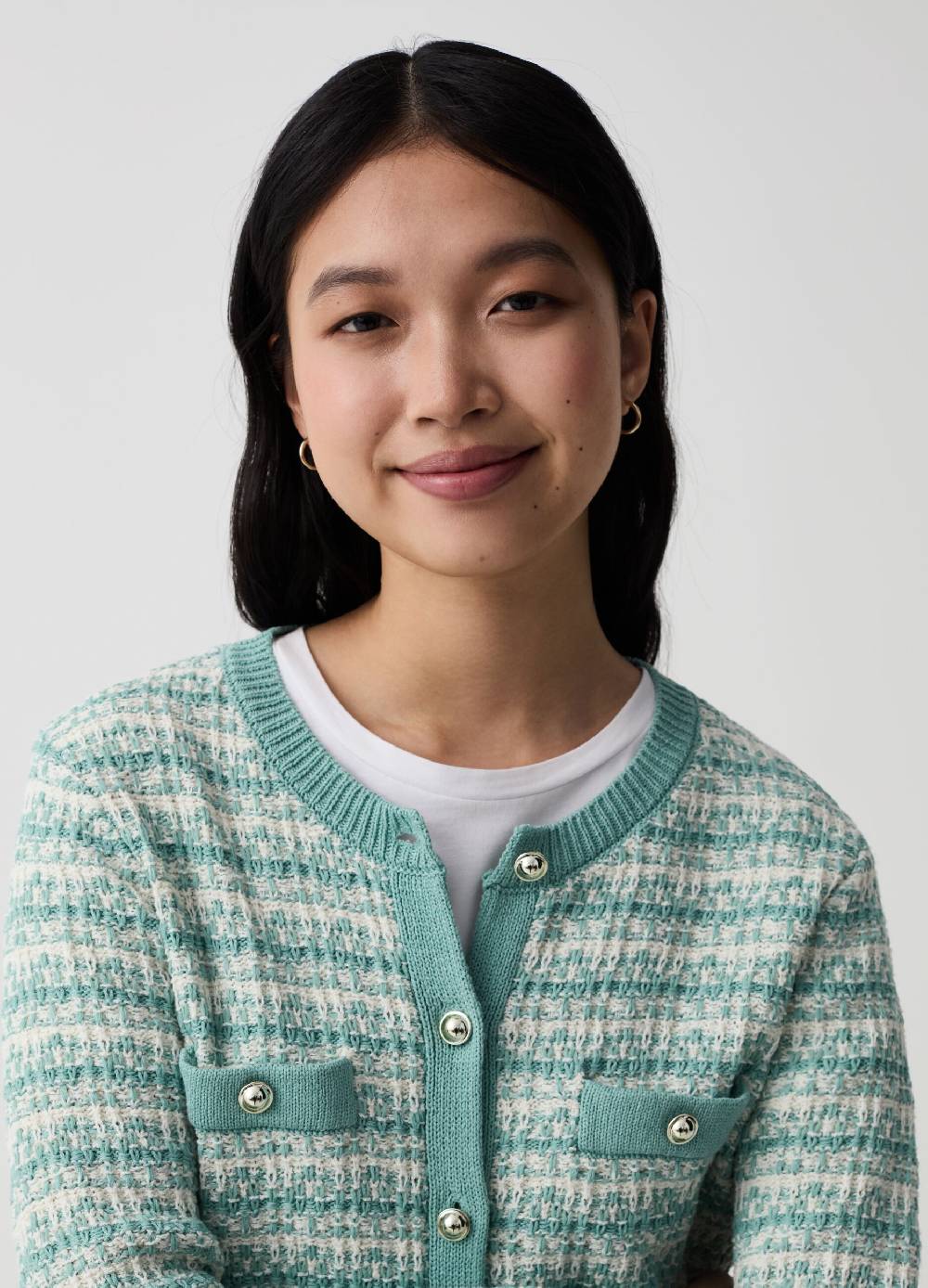 Ovs Giacca cardigan effetto tweed con bottoni lucidi Qualità Garantita
