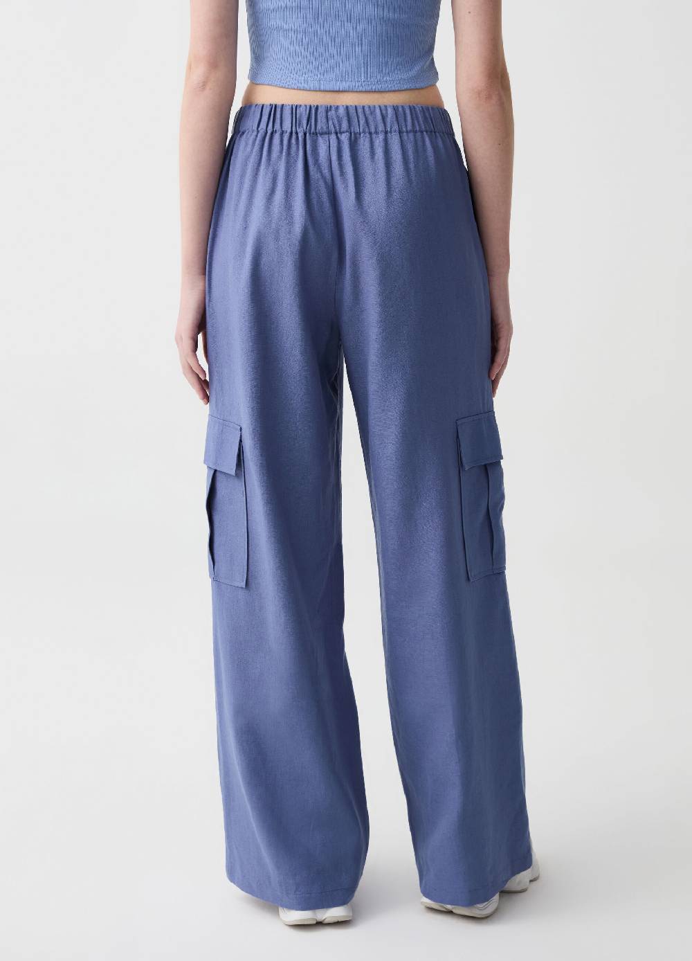 Ovs Pantaloni cargo in lino e viscosa Consegna Veloce