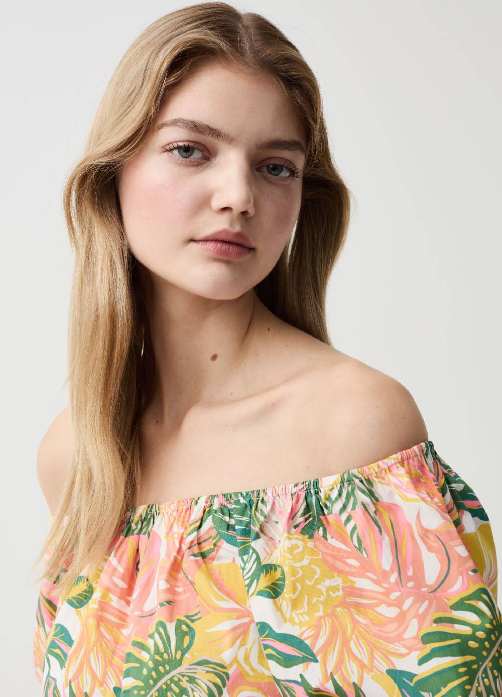 Ovs Crop top in cotone con spalle scoperte Shopping Online