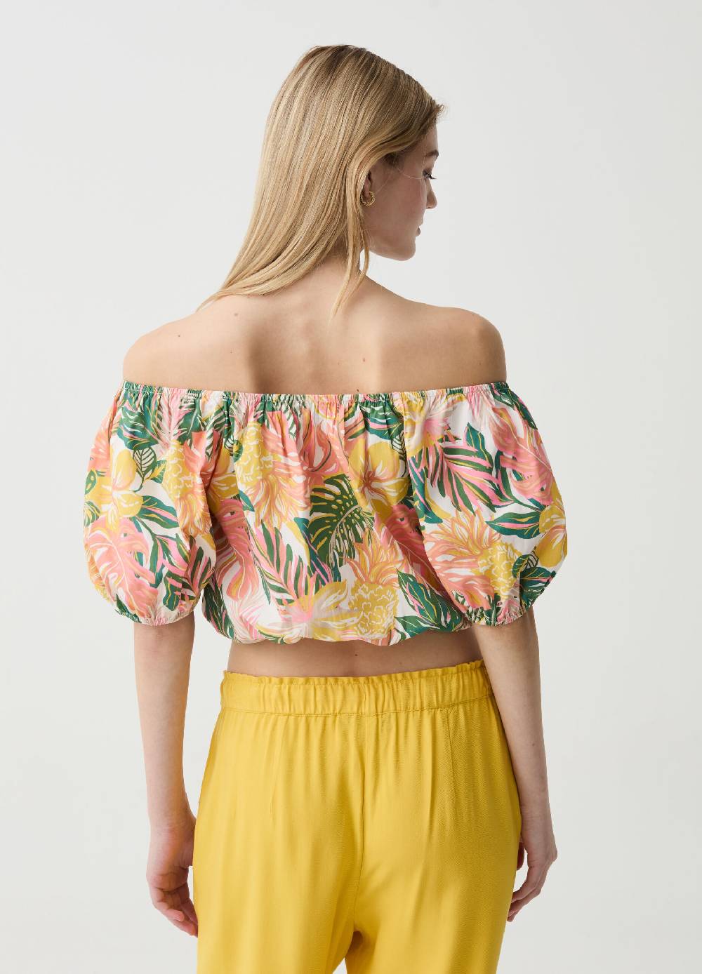 Ovs Crop top in cotone con spalle scoperte Shopping Online