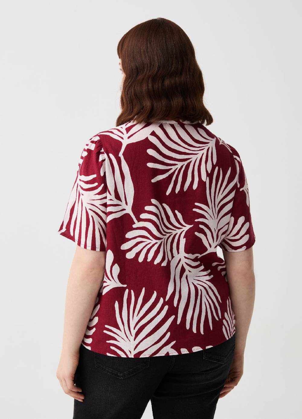 Ovs Blusa in lino e viscosa con bottoni Curvy Sconto