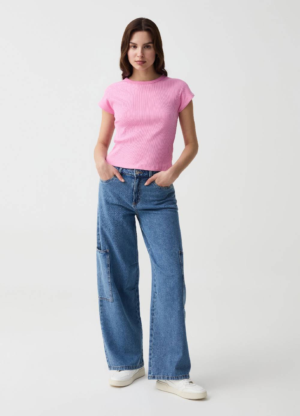 Ovs T-shirt Essential a costine con maniche kimono Online