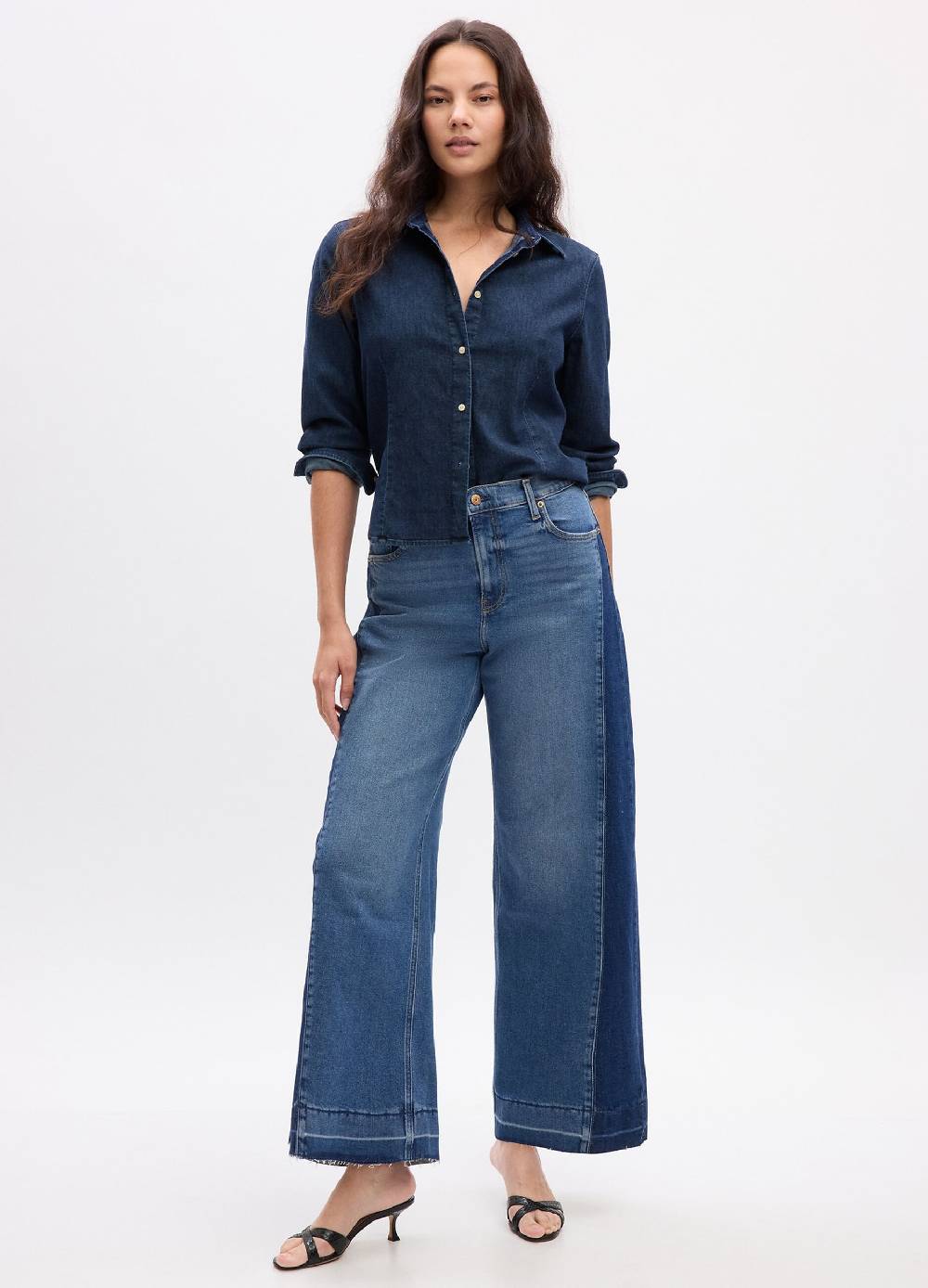Ovs Jeans wide leg bicolore a vita alta I Più Venduti