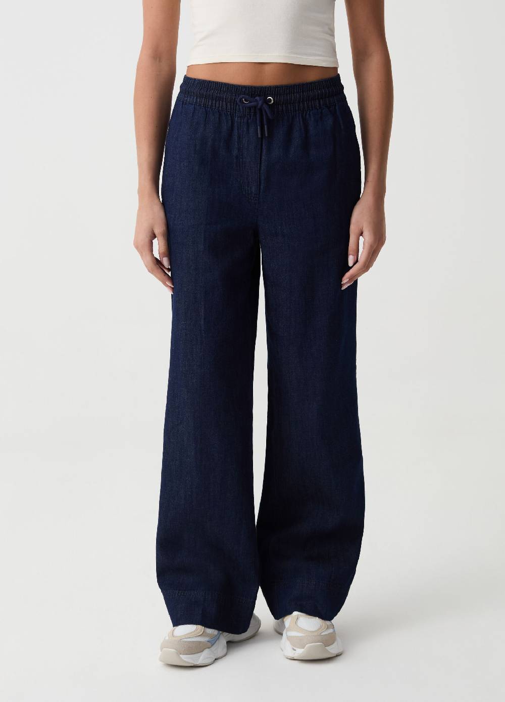 Ovs Joggers relaxed fit in denim con coulisse Moda