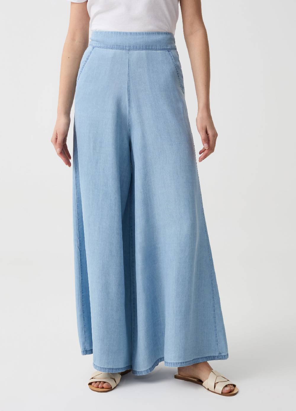 Ovs Pantalone wide leg effetto denim Italia