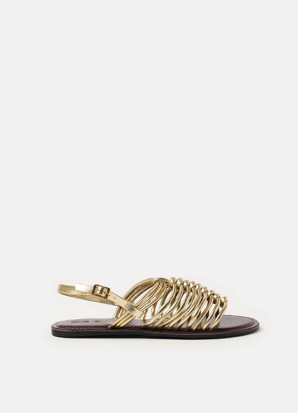 Ovs Sandali gladiatore in pelle metallizzata