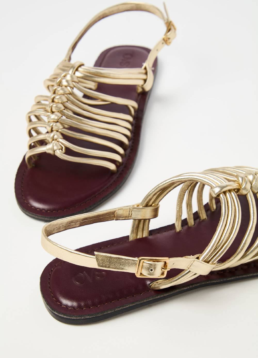 Ovs Sandali gladiatore in pelle metallizzata In Linea