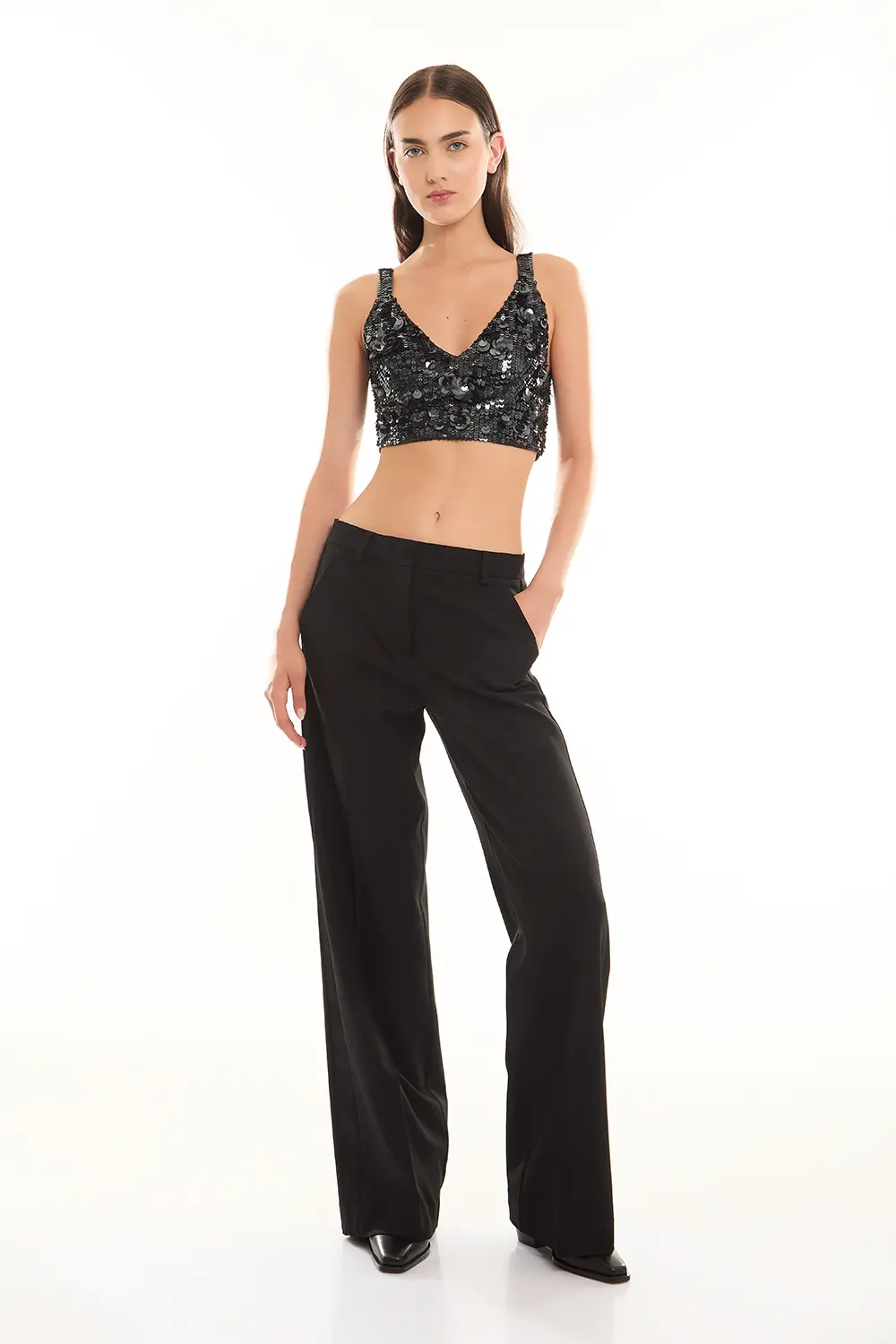 P.A.R.O.S.H. TOP CROP FULL PAILLETTES Negozi Online