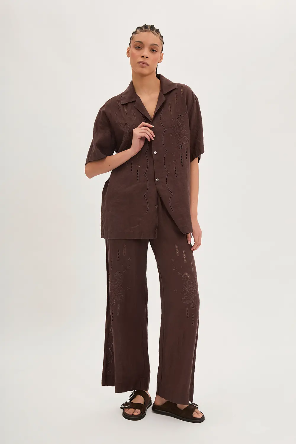P.A.R.O.S.H. CAMICIA IN LINO RICAMATA In Linea