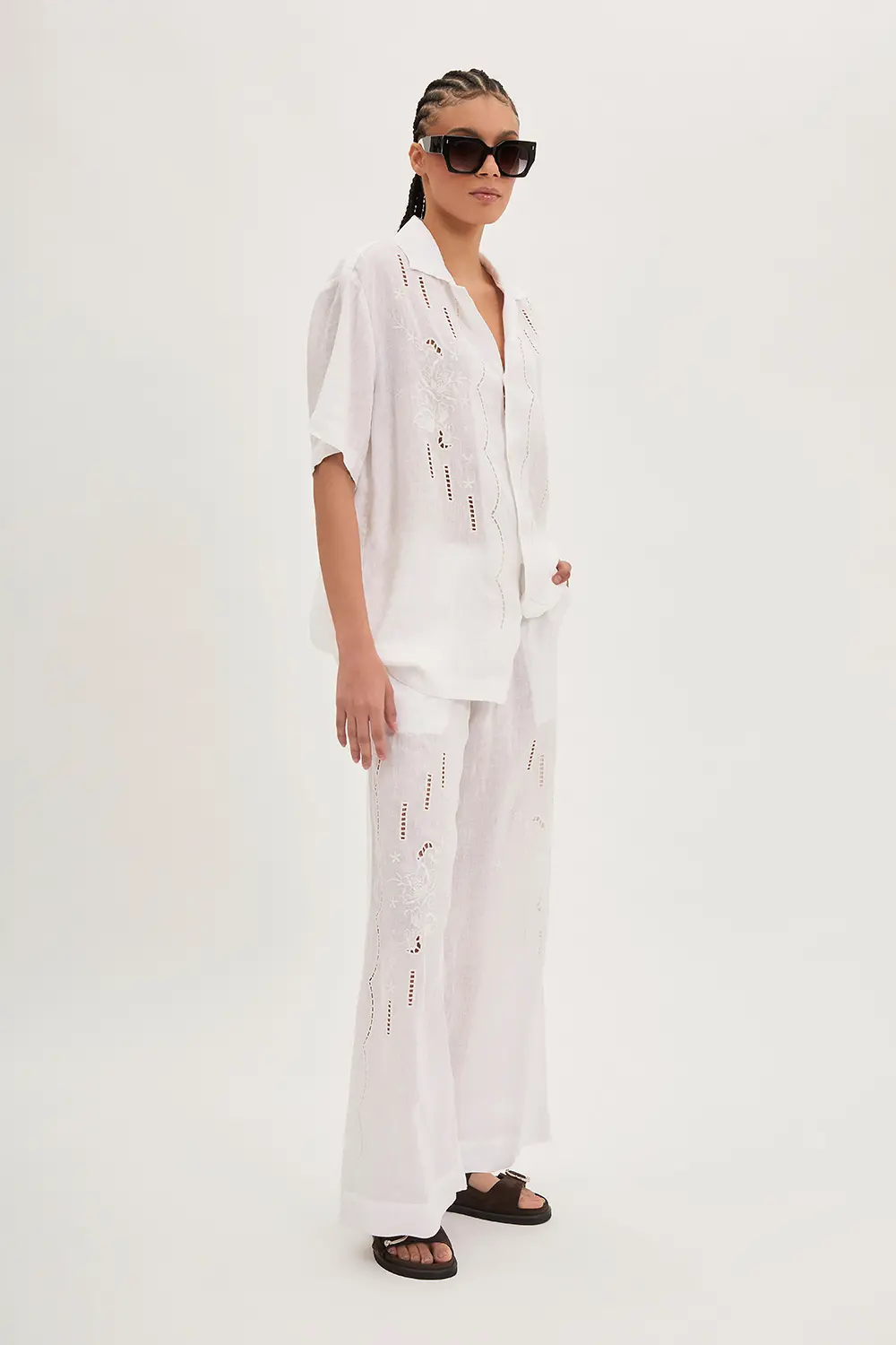 P.A.R.O.S.H. CAMICIA IN LINO RICAMATA Nuovo