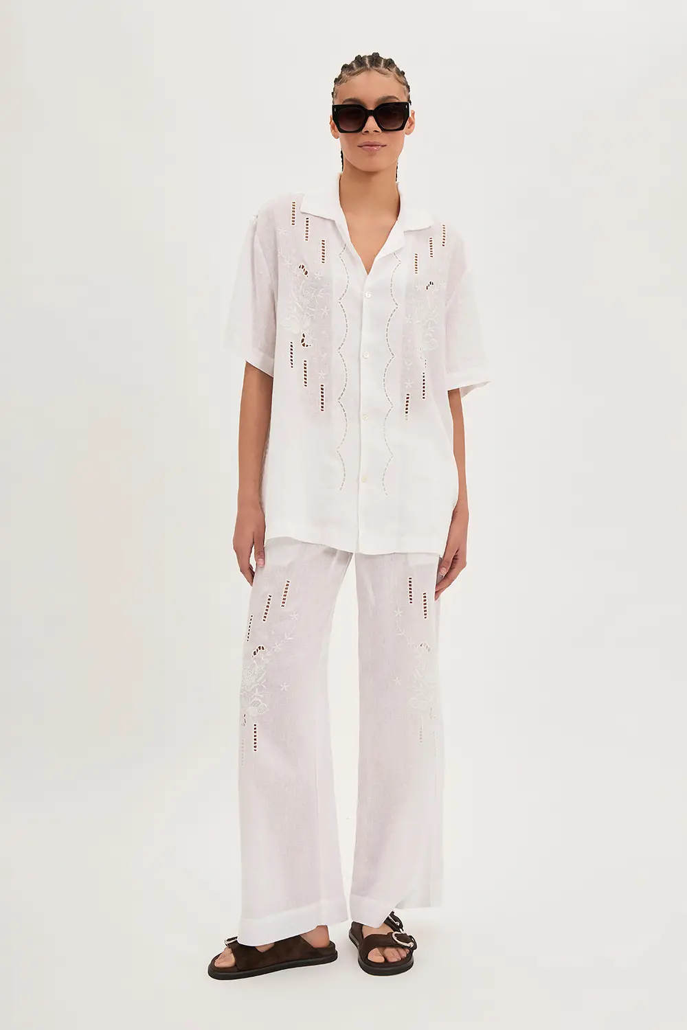 P.A.R.O.S.H. CAMICIA IN LINO RICAMATA Nuovo