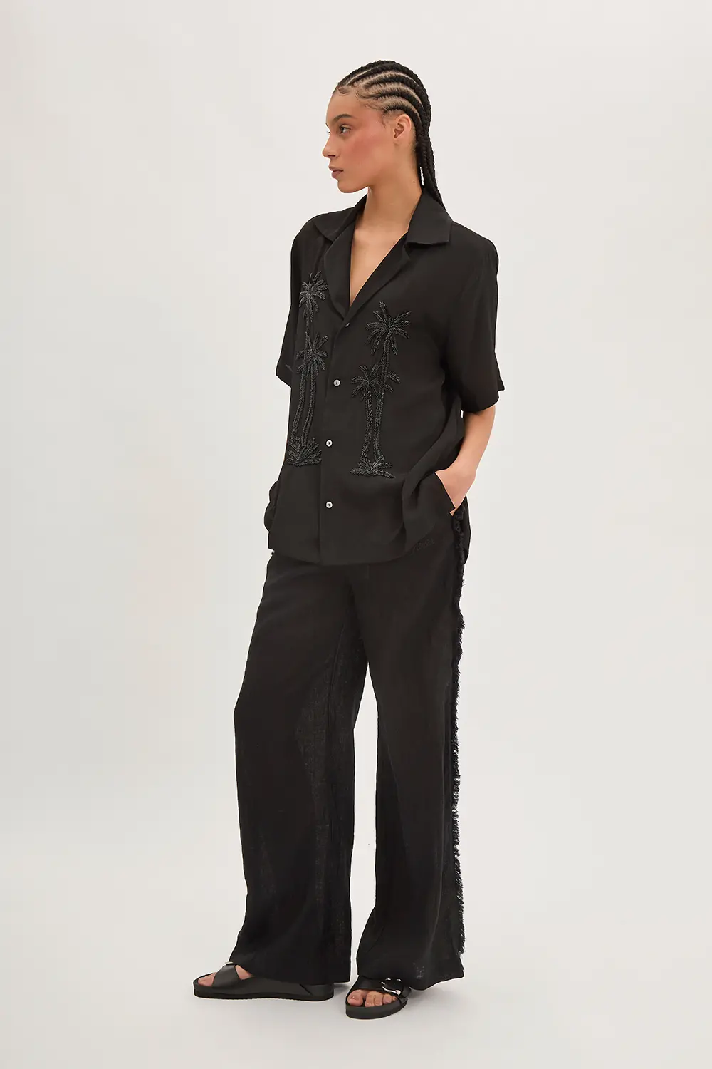 P.A.R.O.S.H. CAMICIA RICAMO PALMA Spedizione Gratuita