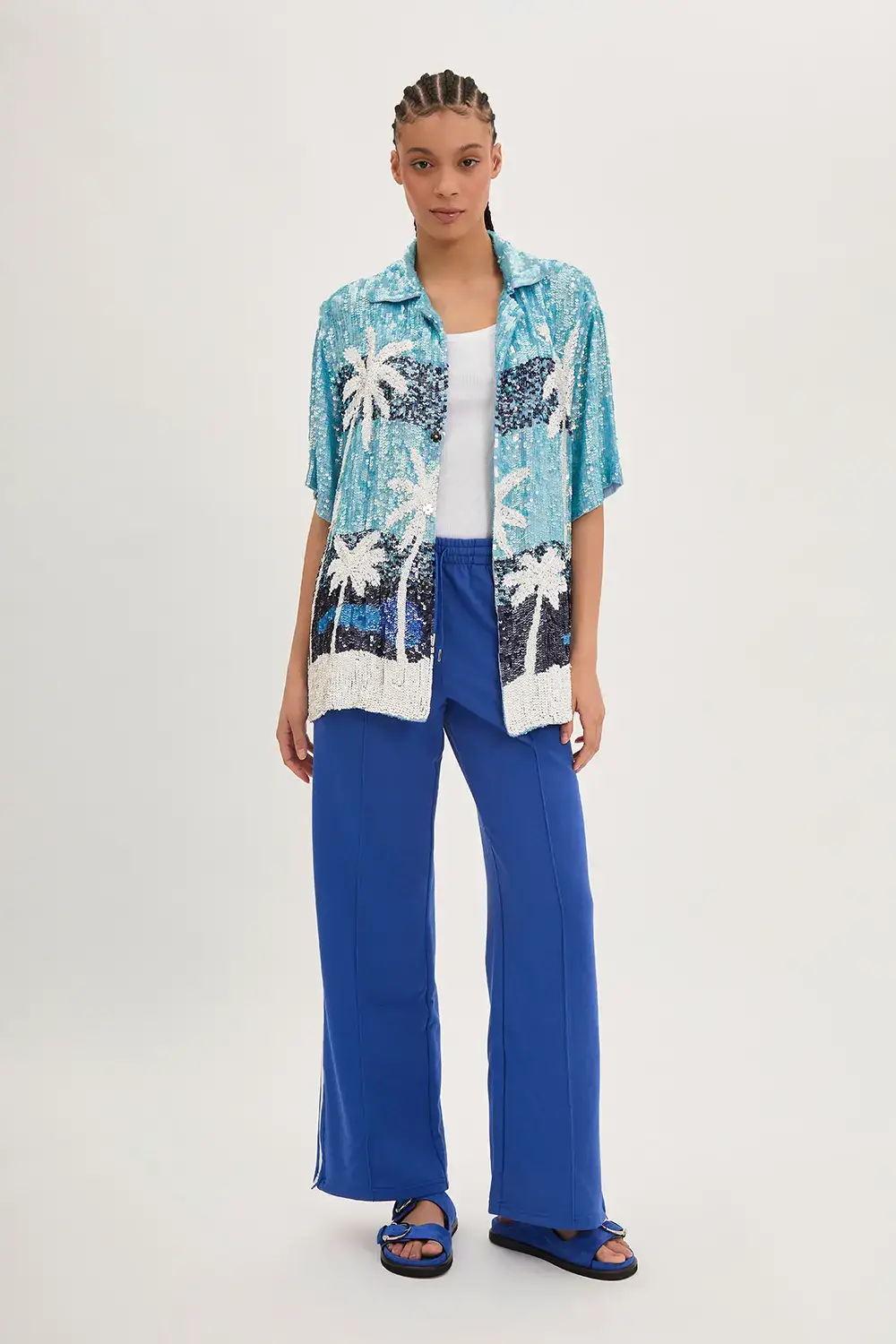P.A.R.O.S.H. CAMICIA PAILLETTES PALME Soddisfazione Garantita