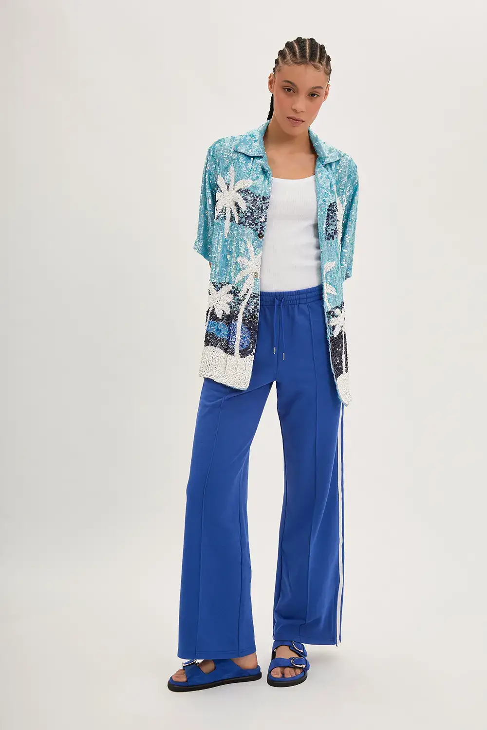 P.A.R.O.S.H. CAMICIA PAILLETTES PALME Soddisfazione Garantita