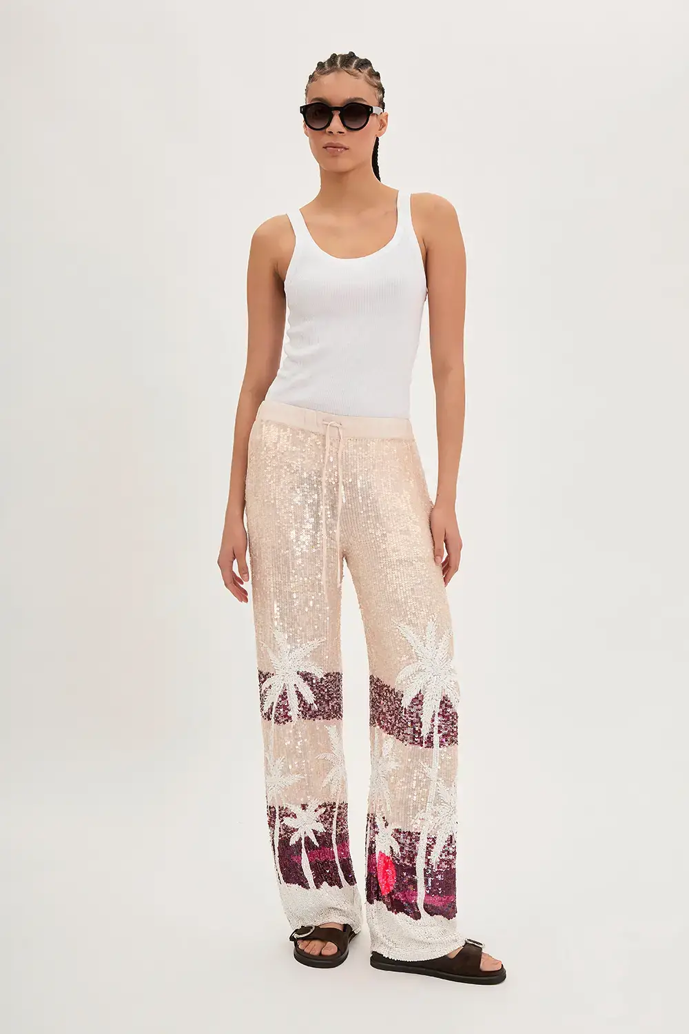 P.A.R.O.S.H. PANTALONE PAILLETTES PALME Vendita Calda