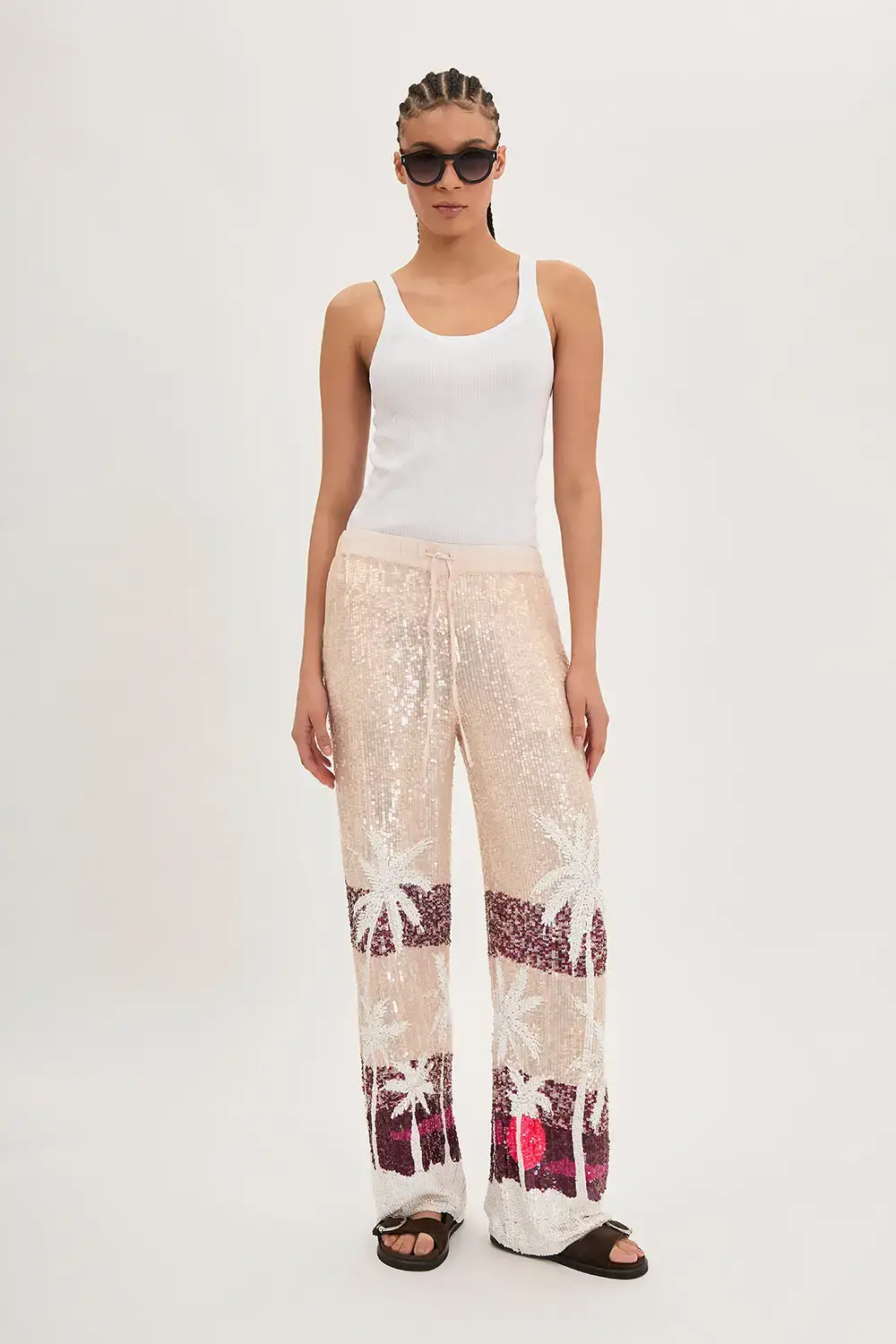 P.A.R.O.S.H. PANTALONE PAILLETTES PALME Vendita Calda