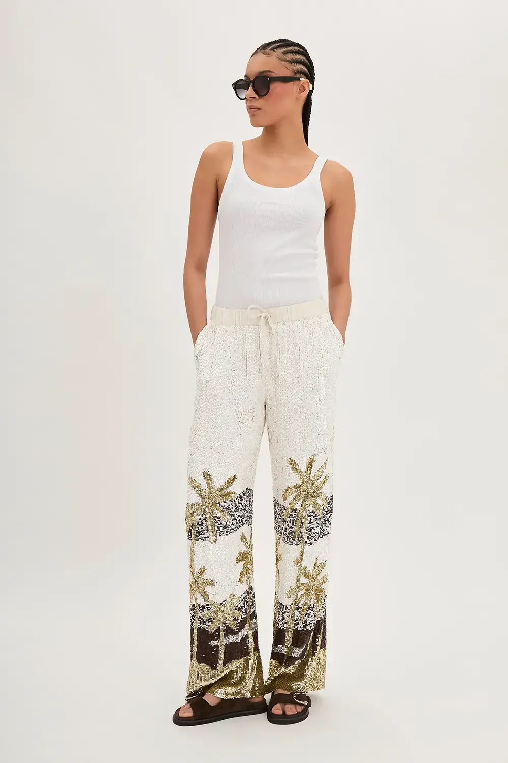 P.A.R.O.S.H. PANTALONE PAILLETTES PALME Vendita Economica