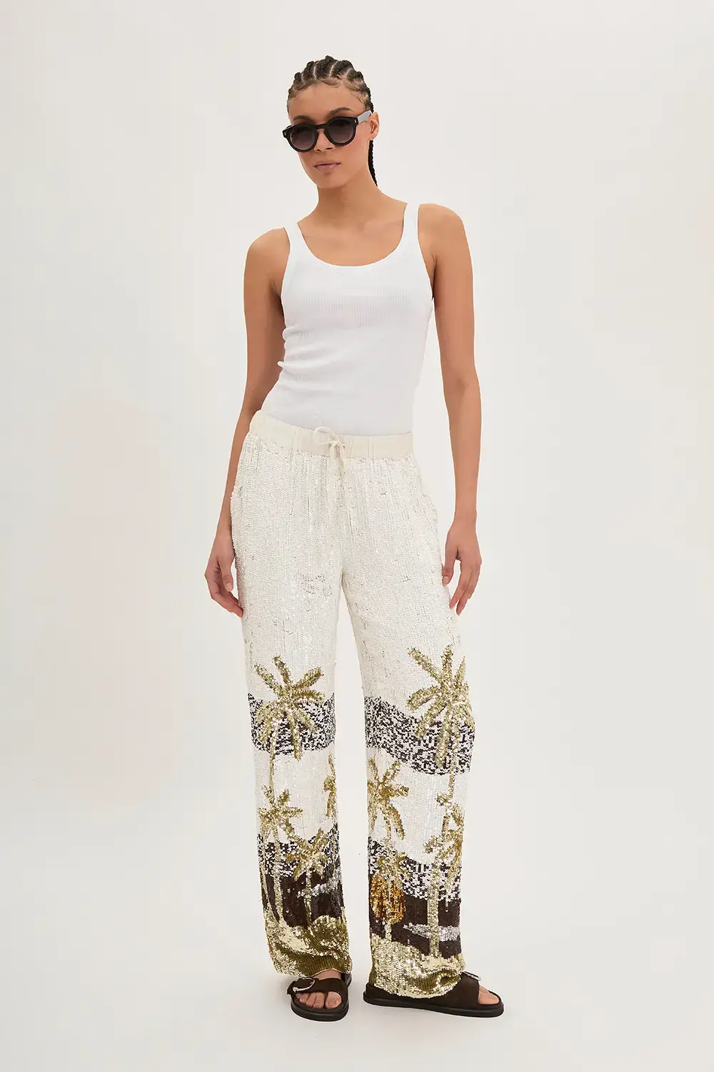 P.A.R.O.S.H. PANTALONE PAILLETTES PALME Vendita Economica