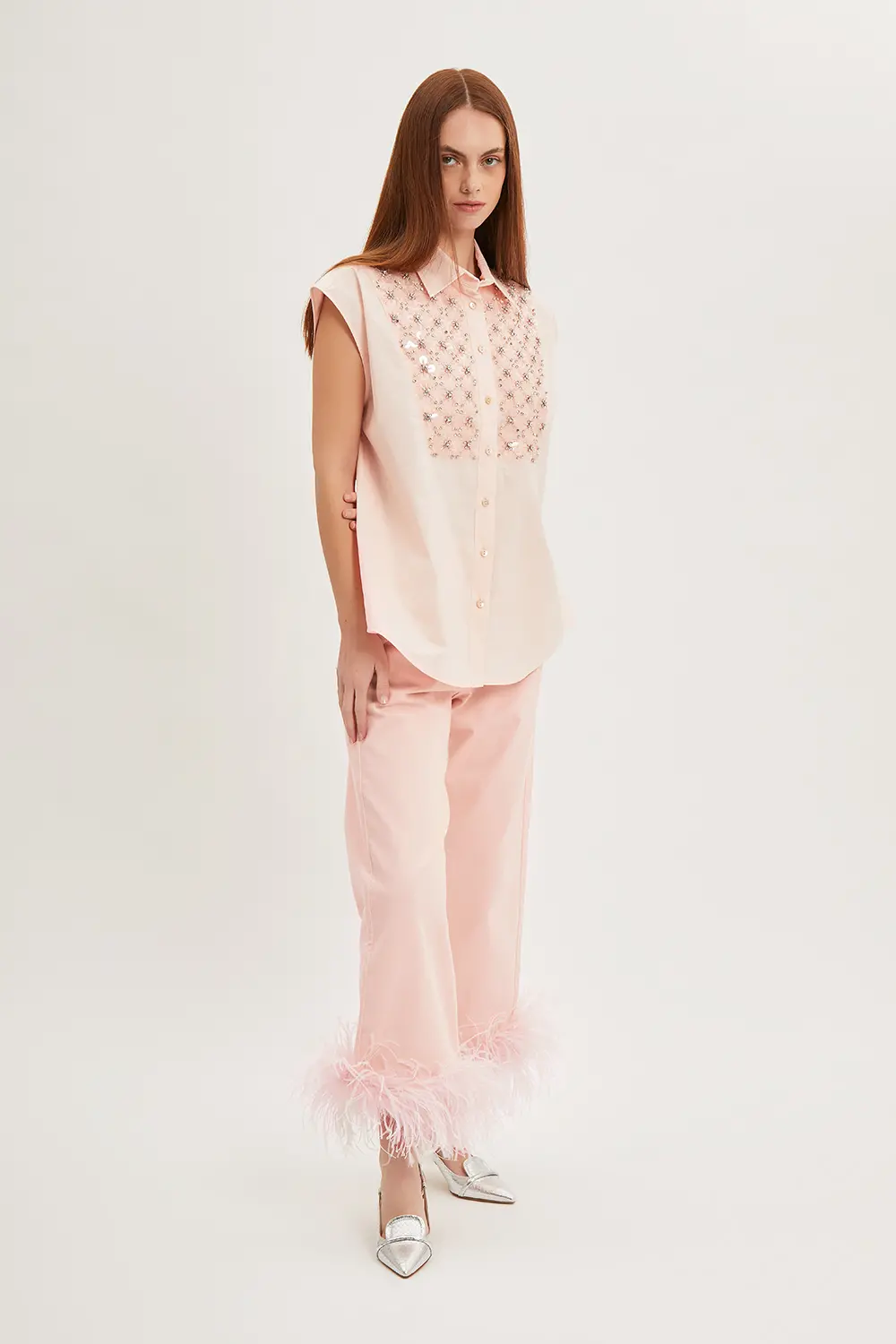 P.A.R.O.S.H. CAMICIA RICAMO PAILLETTES Liquidazione
