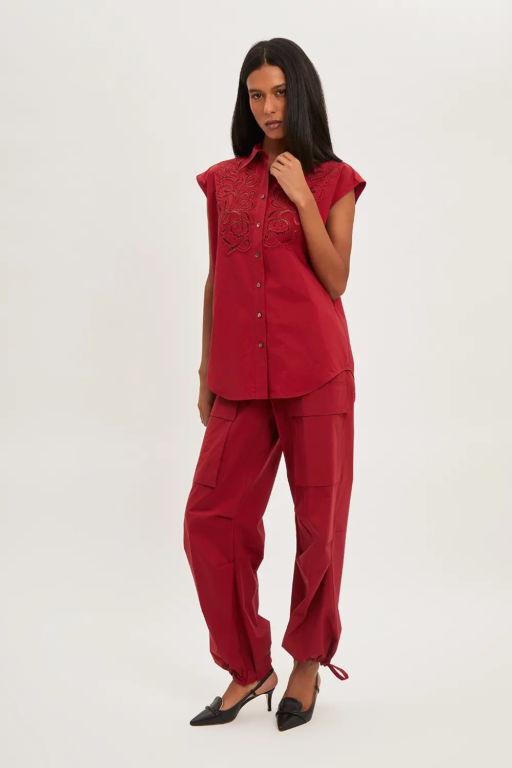 P.A.R.O.S.H. CAMICIA CON RICAMO Prezzo basso