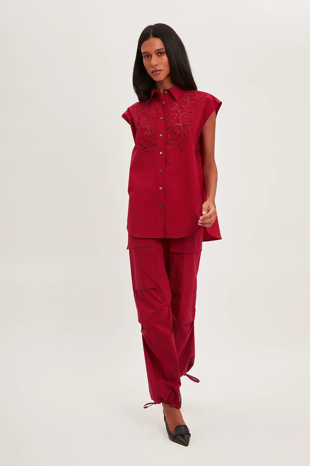 P.A.R.O.S.H. CAMICIA CON RICAMO Prezzo basso