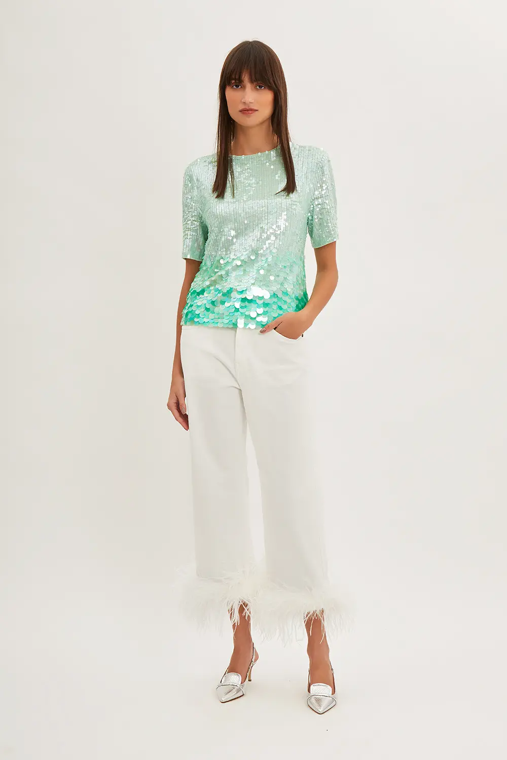 P.A.R.O.S.H. BLUSA PAILLETTES DEGRADE Qualità Garantita
