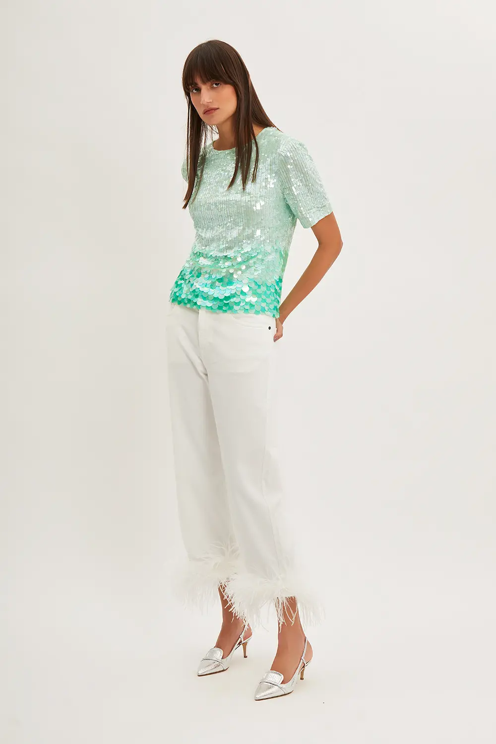 P.A.R.O.S.H. BLUSA PAILLETTES DEGRADE Qualità Garantita