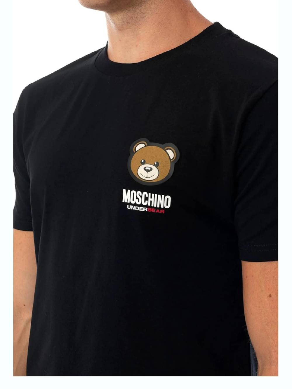 MOSCHINO T-SHIRT GIROCOLLO CON LOGO NERA 1V1A078844100555 SKU: 1V1A078844100555 Negozi Online