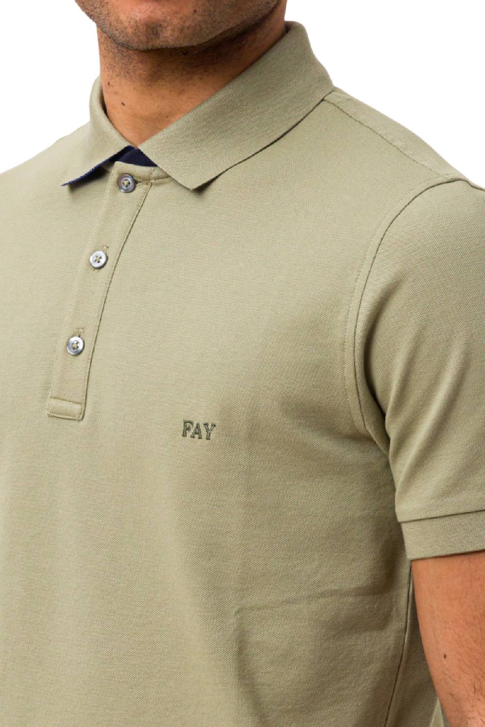 FAY POLO STRETCH VERDE SKU: NPMB248144STDWV419 Novità