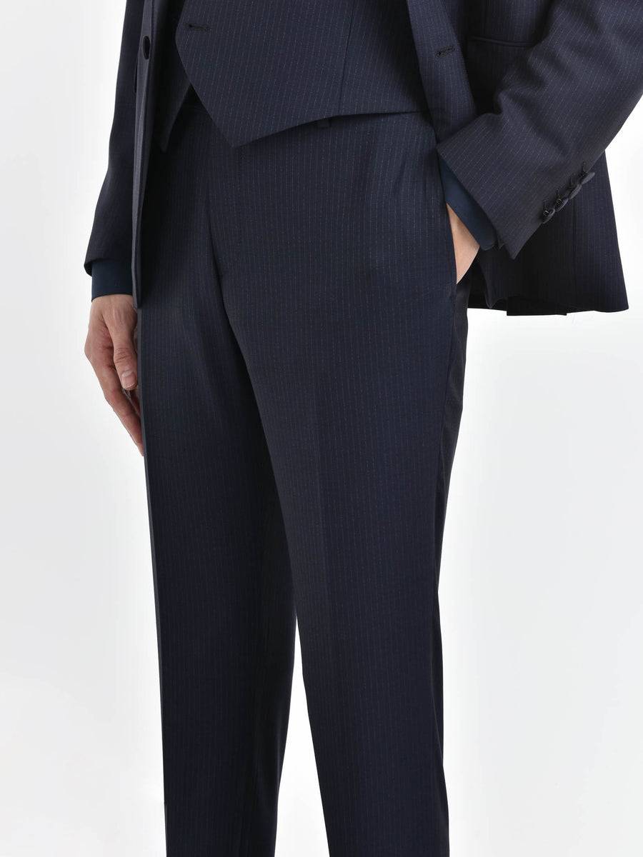 Paoloni Abito con gilet gessato ton sur ton in lana Outlet