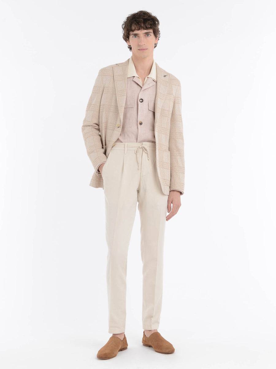 Paoloni Giacca slim jersey moulinè check Italia
