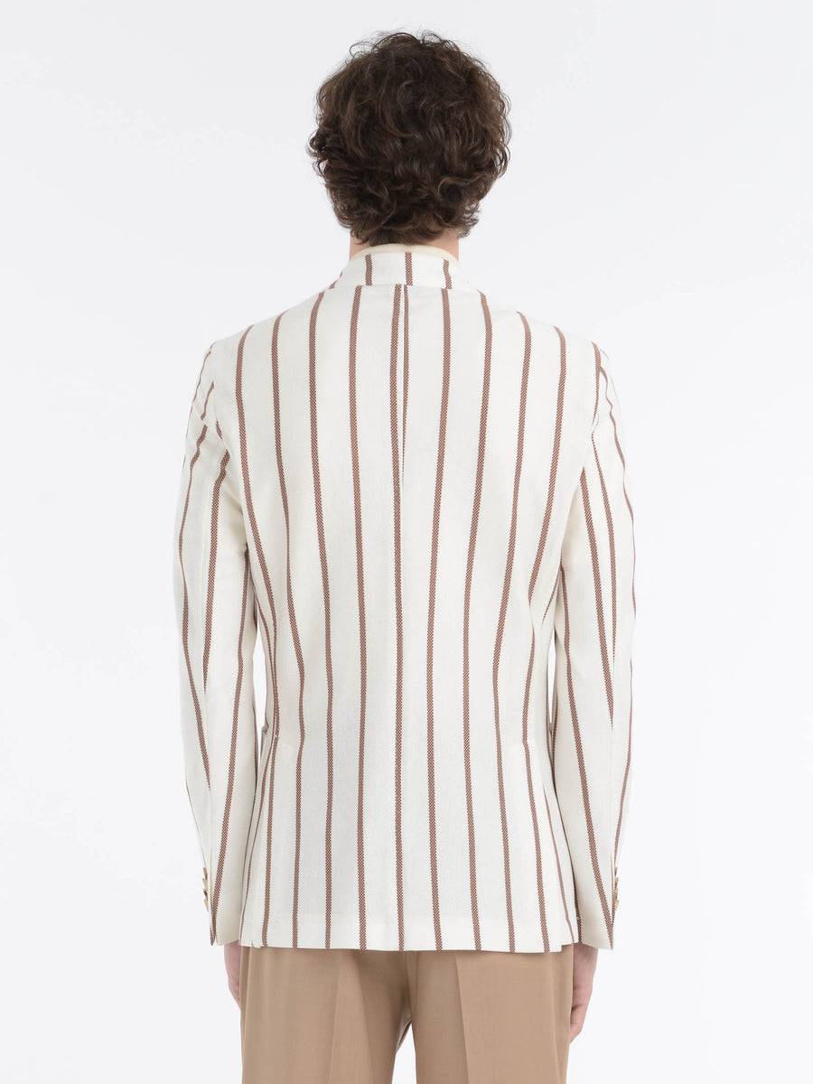 Paoloni Giacca slim jersey armaturato gessato Nuovo
