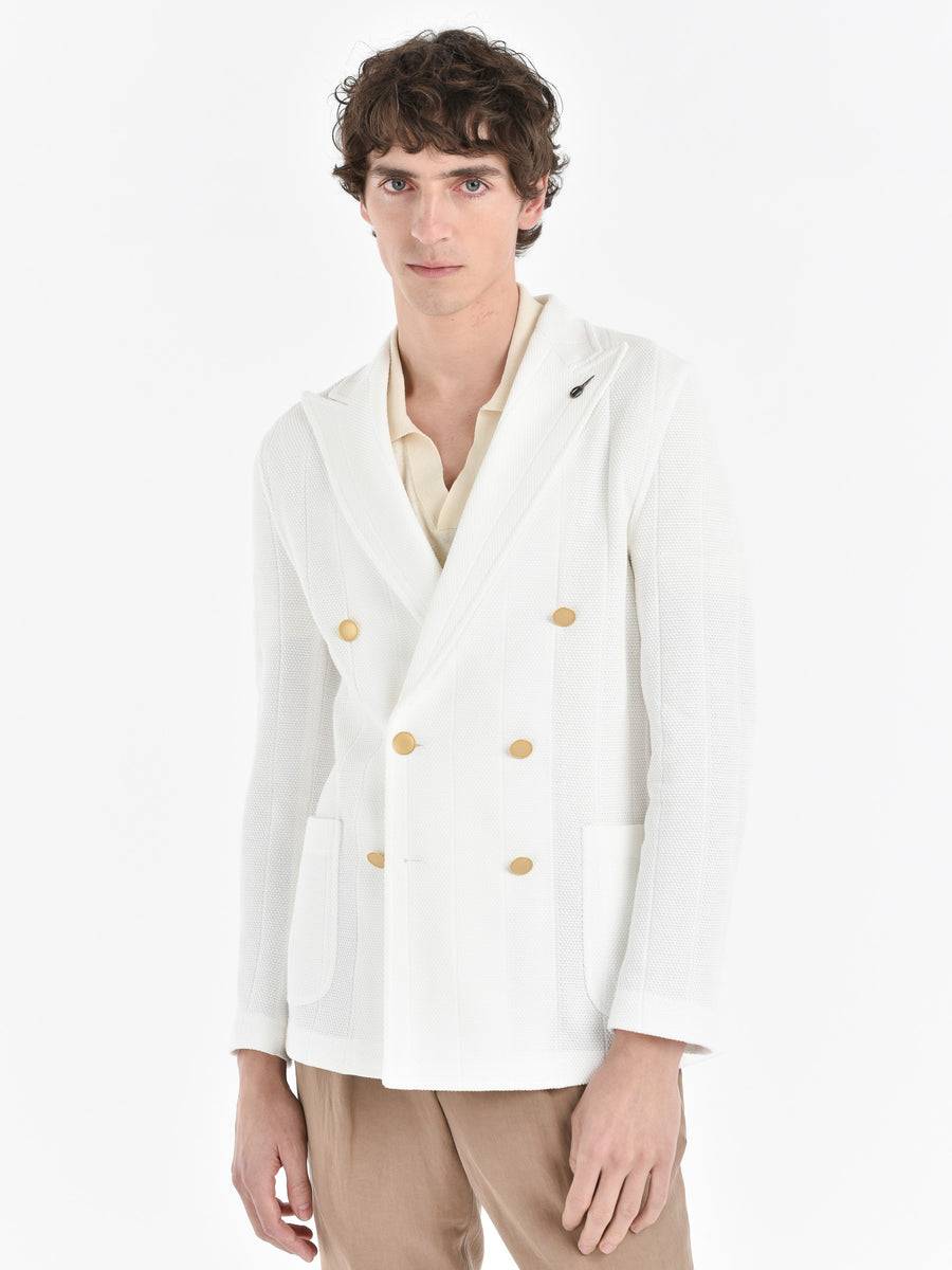 Paoloni Giacca maglia doppio petto cotone Sconto