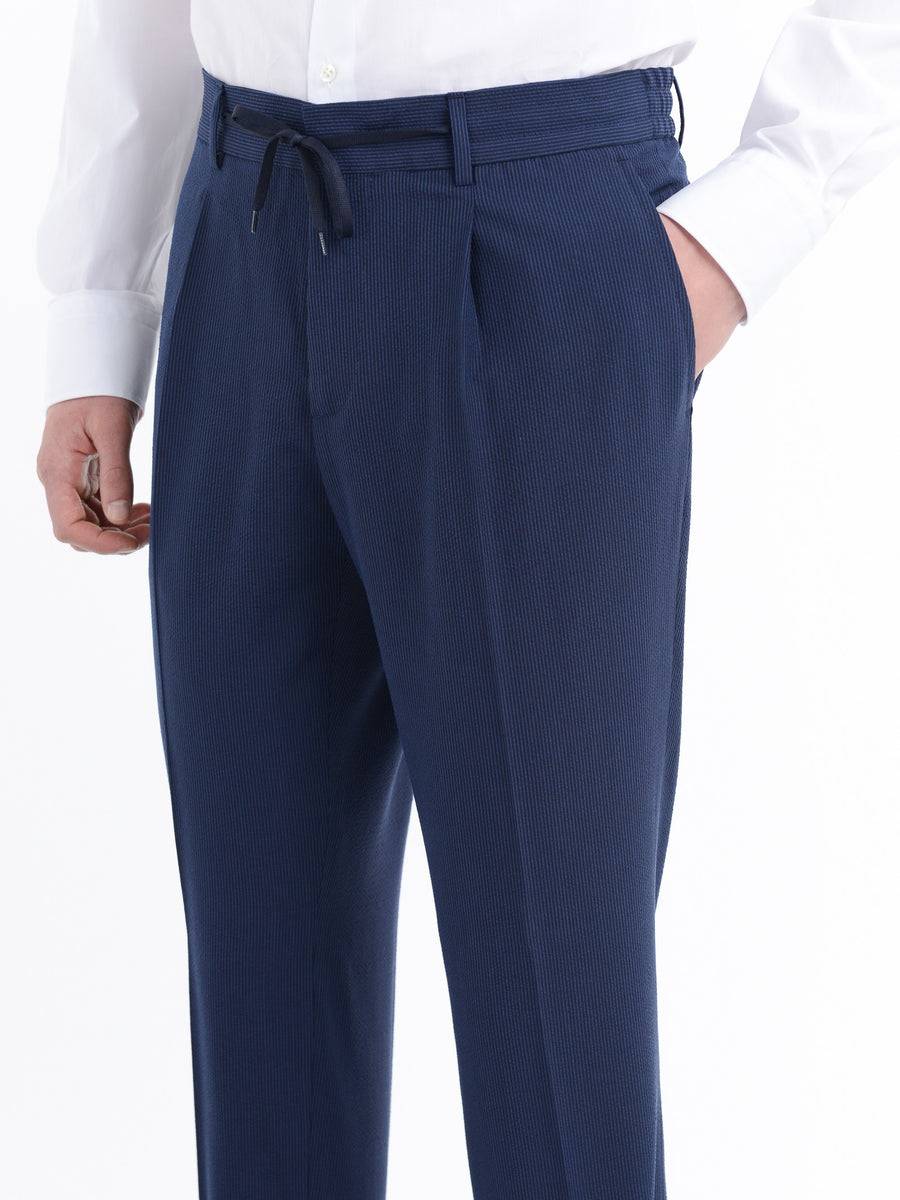 Paoloni Pantalone jogging seersucker gessato In Vendita