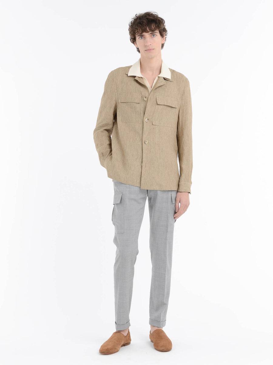 Paoloni Pantalone cargo tela di lana stretch Vendita Calda