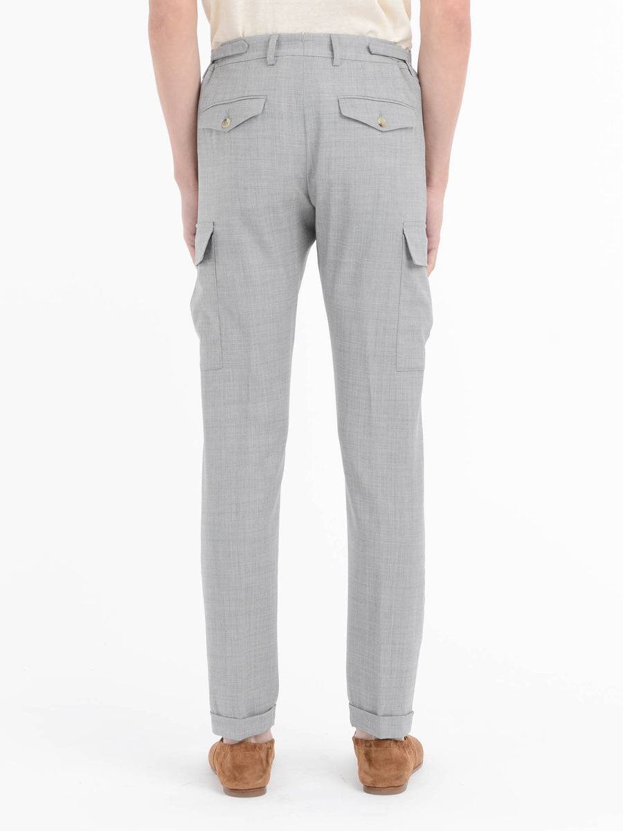 Paoloni Pantalone cargo tela di lana stretch Vendita Calda