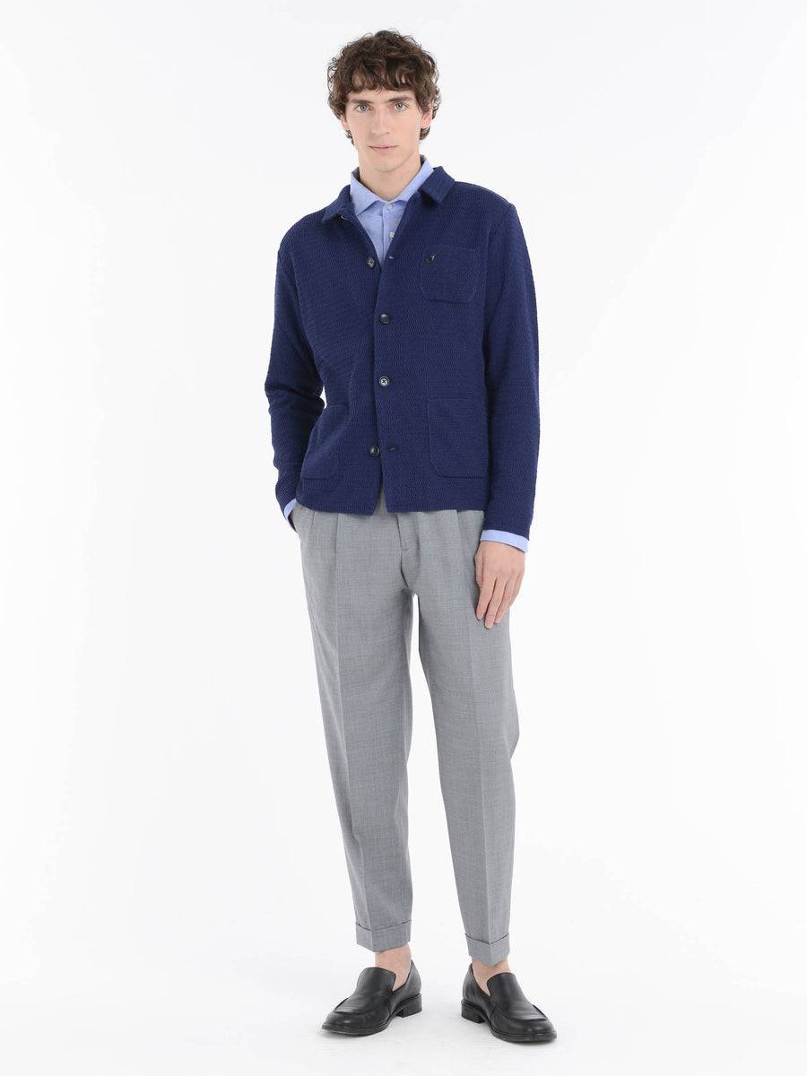 Paoloni Pantalone doppia pinces tela di lana stretch Vendita Economica