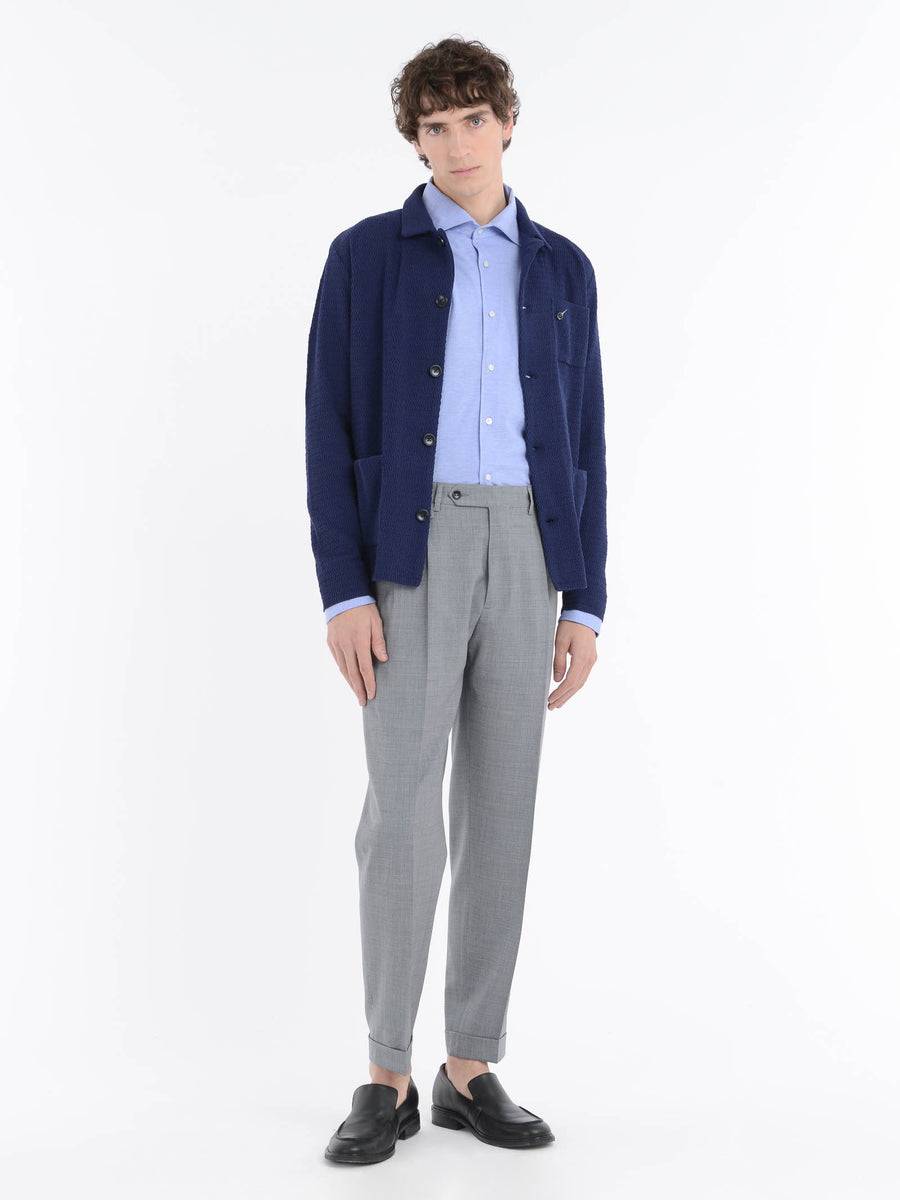 Paoloni Camicia regular piquet di jersey in cotone Italia