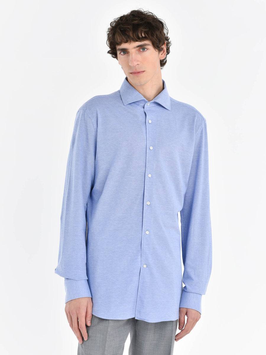 Paoloni Camicia regular piquet di jersey in cotone Italia