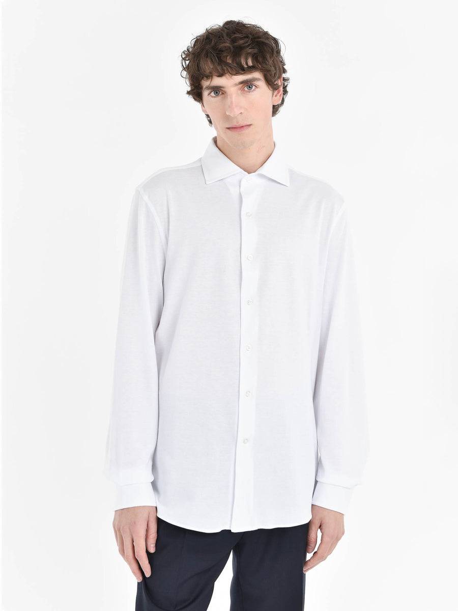 Paoloni Camicia regular piquet di jersey in cotone 2025