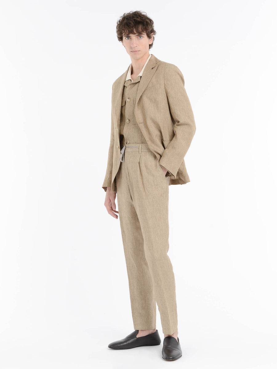 Paoloni Pantalone jogging lino delavè Outlet